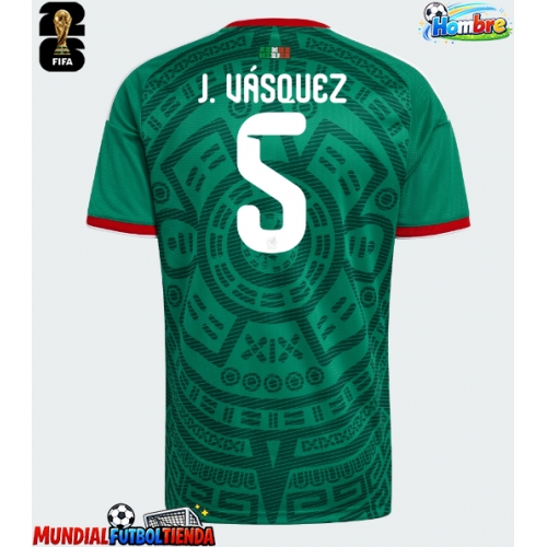 Camiseta México Johan Vasquez #5 Primera Equipación Replica Mundial 2026 mangas cortas